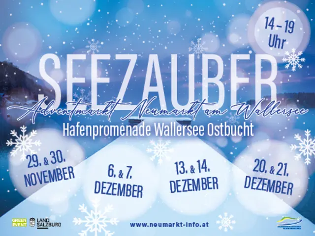 Der Seezauber Neumarkt am Wallersee lädt auch heuer wieder zum stimmungsvollen Verweilen an den vier Adventwochenenden ein. | Foto: Adventmarkt Neumarkt