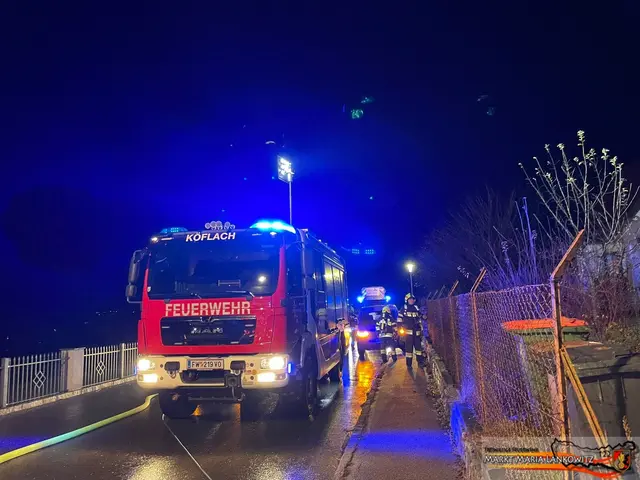 Vier Feuerwehren waren mit elf Fahrzeugen im Einsatz. | Foto: FF Maria Lankowitz