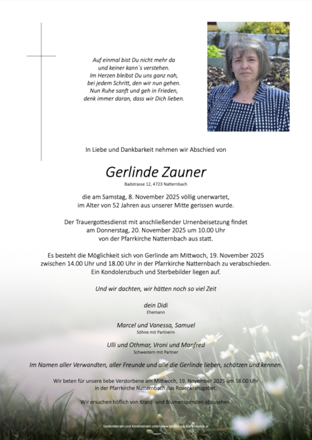 Gerlinde Zauner verstarb im 53. Lebensjahr | Foto: Privat