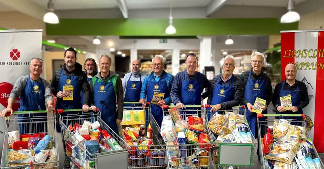 Der Lions Club Kaprun führte für die „Rollenden Herzen„ eine Lebensmittel-Sammelaktion durch. | Foto: Lions Club Kaprun