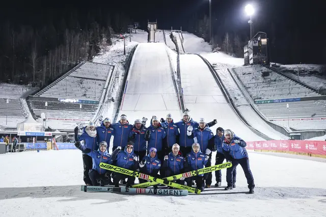 Die Österreichische Nationalmannschaft beim Skispringen in Lillehammer. | Foto: GEPA