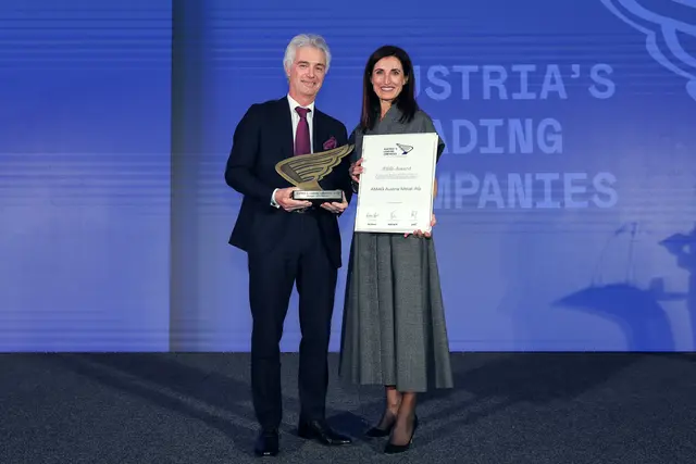 AMAG-Geschäftsführer Helmut Kaufmann nahm die Auszeichnung von Agatha Kalandra von PwC Austria entgegen. | Foto: DiePresse/Peroutka