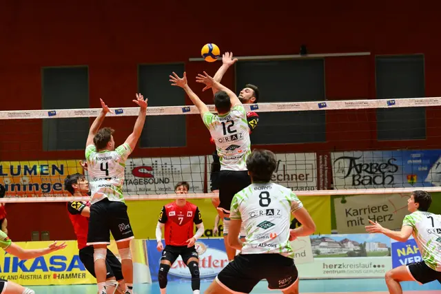 Starke Blockarbeit brachte den Nordmännern früh eine 10:4-Führung gegen UVC Graz. | Foto: URW