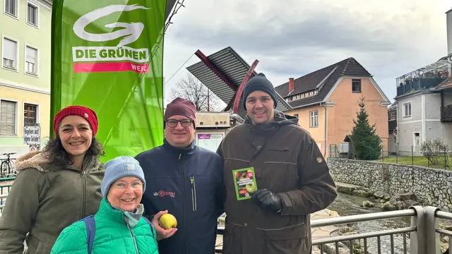 Grünensprecherin Sandra Krautwaschl, Maria Trieb, Franz Hauser und Gemeinderat Albert Baumann (v. l.) | Foto: Sandra Krautwaschl