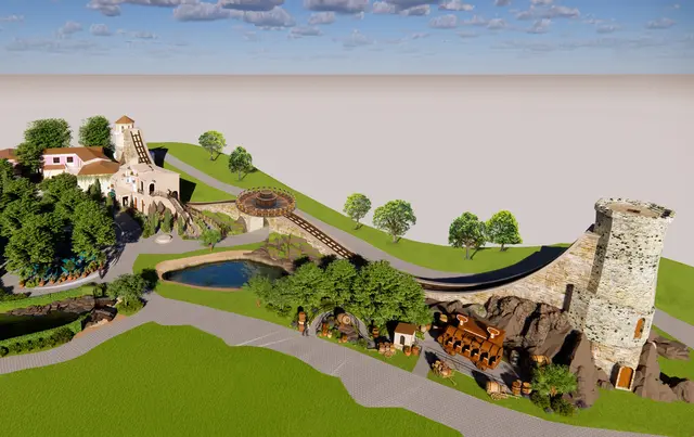 Die ausgediente Tempelrutsche weicht "Rotonda" und "Wildem Winzer": So sollen die neuen Attraktionen aussehen.  | Foto: Familypark