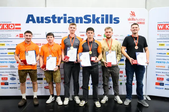 Noah Knapp und Simon Berner, unsere Gartengestalter aus dem Bezirk Tulln. | Foto: SkillsAustria/Wieser/Slovencik