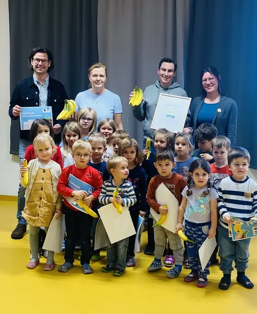 Kinder lernen im Kindergarten Schrattenthal spielerisch, was Fair Trade bedeutet. | Foto: Stadtgemeinde Schrattenthal 