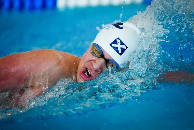 Daniel Leitner stellt einen neuen OÖ Rekord in der AK 14 über 100 m Freistil auf | Foto: Agentur DIENER @eva.manhart