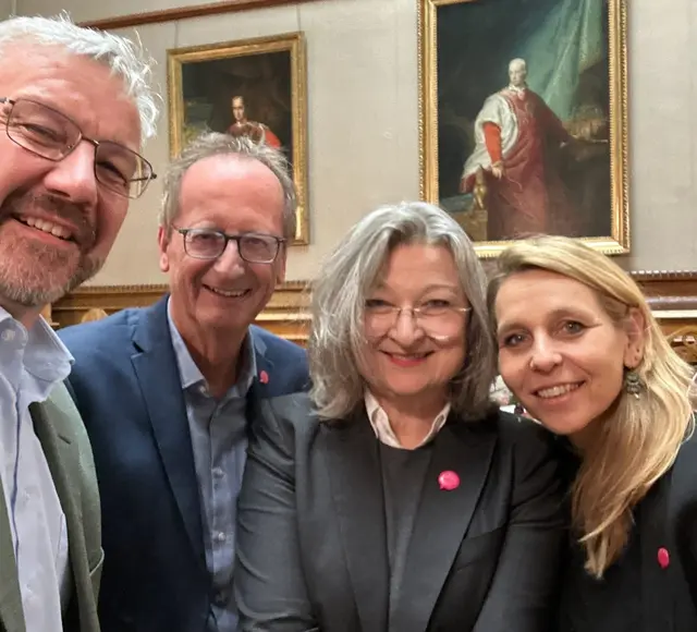 Das NEOS-Team im Gemeinderat: Gemeinderat Roman Fink, Gemeinderat Helmut HOfer-Gruber, Stadträtin Gertraud Auinger-Oberzaucher, Gemeinderätin Iris Fritz | Foto: Neos