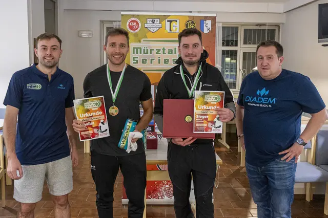 Einen Heimsieg feierte Gerald Ster (TC Mürzzuschlag) bei den Herren C, im Endspiel schlug er Markus Schwaiger (TC Eigenheim). | Foto: Mürztal Series Wintertour