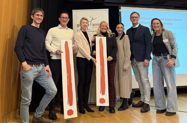 Alexander Brenner-Skazedonig, LAbg. Ronny Rull, LHStv.in Gaby Schaunig, LAbg. Claudia Arpa, LAbg. Marina Koschat-Koreimann, Herbert Zankl-Omann, Lisa Fian. | Foto: Büro LHStv.in Schaunig