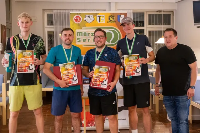  Im Herren-Doppel holten sich die Lokalmatadoren Philip Aschenbrenner und Markus Brückler vom TC Mürzzuschlag den Heimsieg in Mürzzuschlag, | Foto: Mürztal Series Wintertour