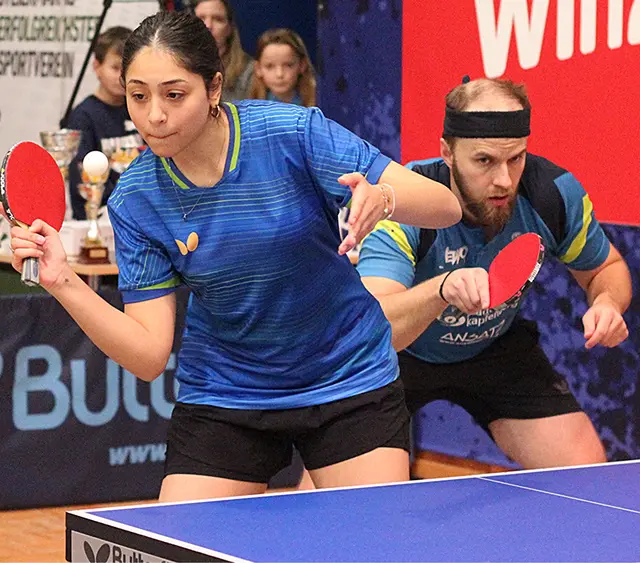 Juliana Sarofem holte mit Patrick Peitler Silber im Mixed. | Foto: KSV Tischtennis