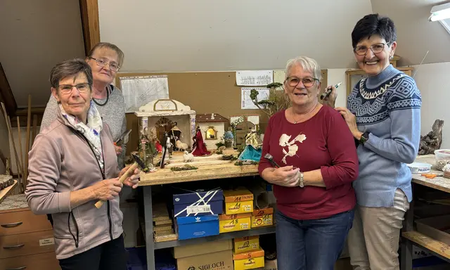 Eva, Claudia, Sieglinde und Margareta freuen sich jedes Jahr aufs Neue auf die Krippenbausaison im Herbst.  | Foto: MeinBezirk/Barbara Babonitsch-Diewald