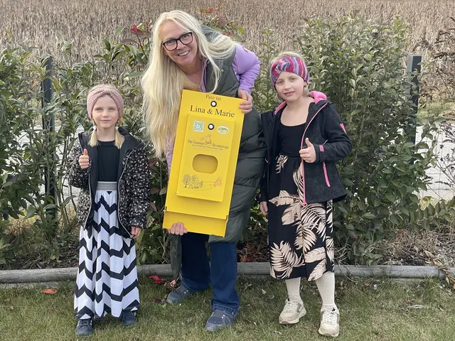 Lina und Marie aus Suben übernahmen eine Patenschaft für einen Zsamramsack-Spender. | Foto: Clean4tler