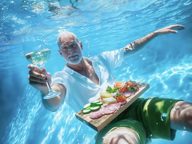 Ein Blickfang mit Augenzwinkern - das Thermen- und Vulkanland setzte 2025 auf KI-generierte Sujets um die vielfältige Leichtigkeit des Seins in der Region darzustellen.  | Foto: Thermen- &amp; Vulkanland