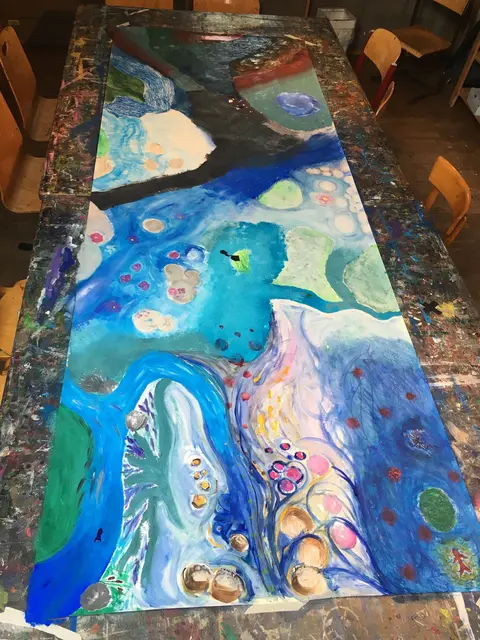 Gemeinsam wurde auch künstlerisch gearbeitet.  | Foto: Nicoline von Heyl