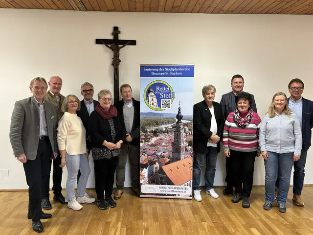 Das Team rund um die Aktion "Rettet den Braunauer Steffl".  | Foto: MeinBezirk/Anja Kern