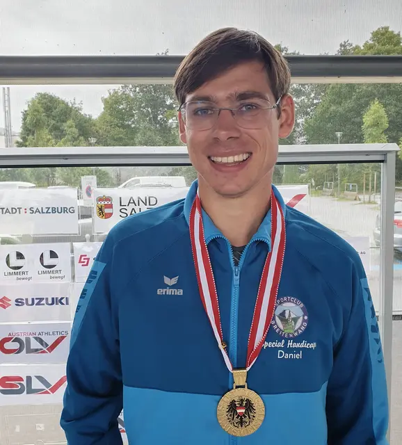 Bei den Staatsmeisterschaften in Salzburg sicherte sich Daniel den Titel über 100 und 200 Meter. | Foto: Stütz