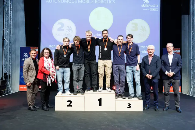 Burim Shala aus Gleisdorf mit Teampartner Quentin Tyr Wagner auf Platz eins.  | Foto: SkillsAustria