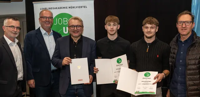 Von links: Thomas Denk, Christian Naderer, Gerhard Lengauer, Simon Burgstaller, Niklas Buchinger und Patrick Peböck. | Foto: Gutenthaler Photography