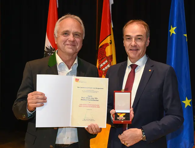 Adalbert Schönbacher wurde mit dem Goldenen Ehrenzeichen des Landes Burgenland ausgezeichnet. | Foto: Landesmedienservice