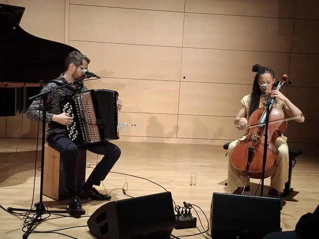 Die Cellistin und Singer-Songwriterin Marie Spaemann und der Akkordeonist Christian Bakanic waren zu Gast beim Kulturverein Waldhausen. Die Besucher waren begeistert.  | Foto: Zinterhof