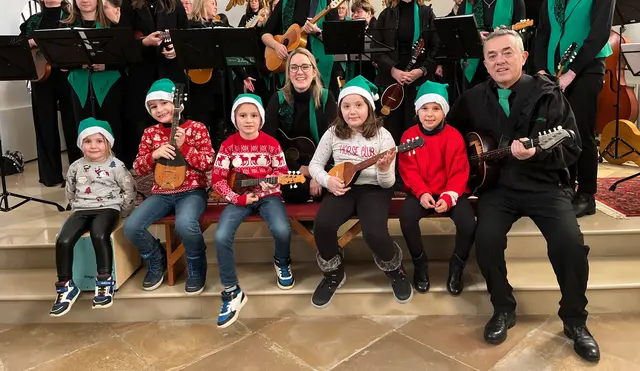 Beim Adventkonzert der Zelenjaki in Kroatisch Geresdorf/Gerištof war auch der Nachwuchs mit von der Partie