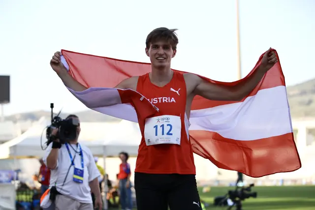 Niklas Strohmayer-Dangl holte Gold bei den Balkan Meisterschaften.  | Foto: ÖLV / Marilia Vasilakopoulou