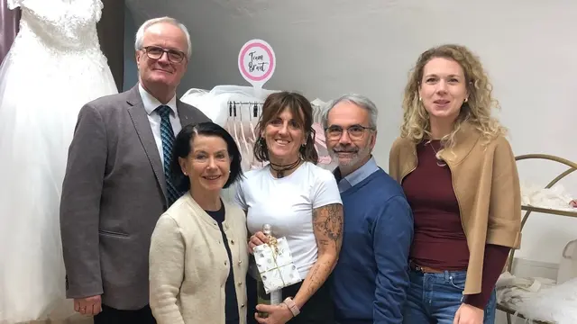 Von links: Bürgermeister Christian Gratzl, Andrea Chalupar (Verein Pro Freistadt), Bettina Brim (Happy Endlich) Martin Reindl (Stadtmarketing Freistadt) und Vizebürgermeisterin Johanna Jachs. | Foto: Stadtmarketing Freistadt