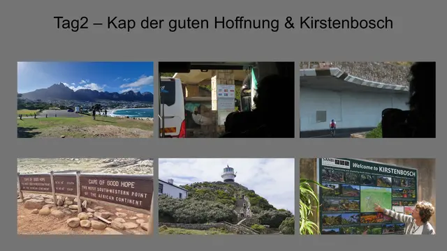 26.10.2025 Über Camps Bay und den spektakulären Chapman’s Peak Drive erreichten wir das Kap der Guten Hoffnung und Cape Point. Am Nachmittag besuchten wir den Botanischen Garten Kirstenbosch.