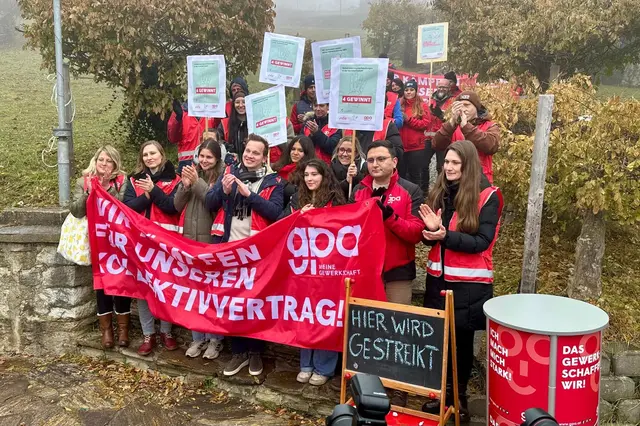 Bei Affido am Steinberg in Thal bei Graz fand am Dienstag ein Warnstreik statt, um den Druck auf die Arbeitgeberseite zu erhöhen.  | Foto: GPA/Durmus
