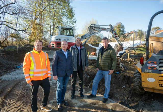 Der Baustart vom neuen Hochbehälter Radinger in St. Veit erfolgte Ende 2023 – er ersetzt seither den 130 Jahre alten Wasserturm. | Foto: Stadt St. Veit