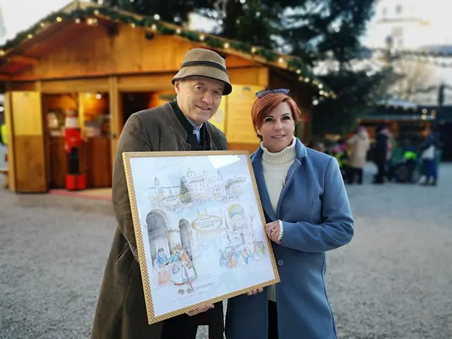 Kunstdrucke für den Christkindlmarkt: Obmann Wolfgang Haider.