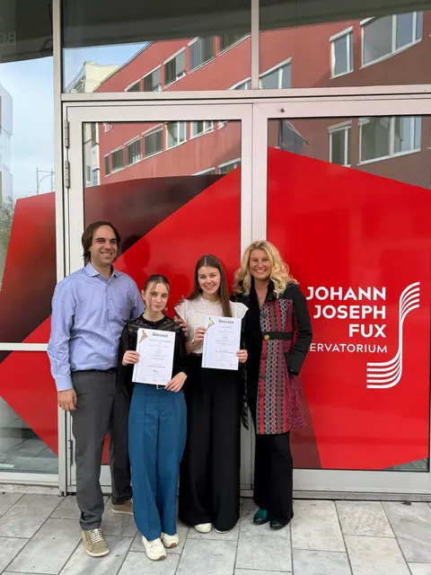 Markus Adam, Valentina Pommer, Chiara Zmugg, Barbara Sackl-Zwetti (v.l.) von der Musikschule Stainz | Foto: Adam/Sackl-Zwetti