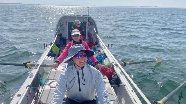 Ein mal pro Monat trainierten die vier Ruderinnen gemeinsam in der Ostsee.  | Foto: Team Offshoare