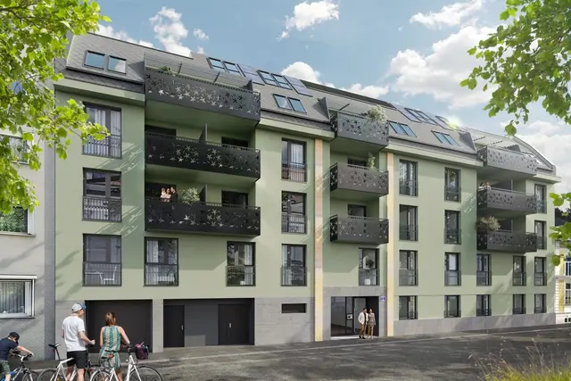 So soll das geplante Wohnbauprojekt am Magazziplatz 1 in Meidliing aussehen. | Foto: Migazziplatz 1/freeDIMENSIONS