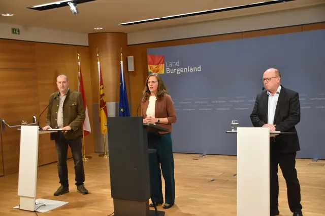 Präsentierten ein Maßnahmenpaket zur Bekämpfung der Rebzikade: SPÖ-Landwirtschaftssprecher Gerhard Bachmann, Landeshauptmann-Stellvertreterin Anja Haider-Wallner und Andreas Liegenfeld, Präsident des Burgenländischen Weinbauverbandes | Foto: Stefan Schneider