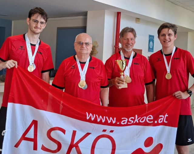 WM-Amateur-Gold-Gewinner: Tobias Blasge (rechts) mit der Österreichischen Mannschaft. | Foto: Privat