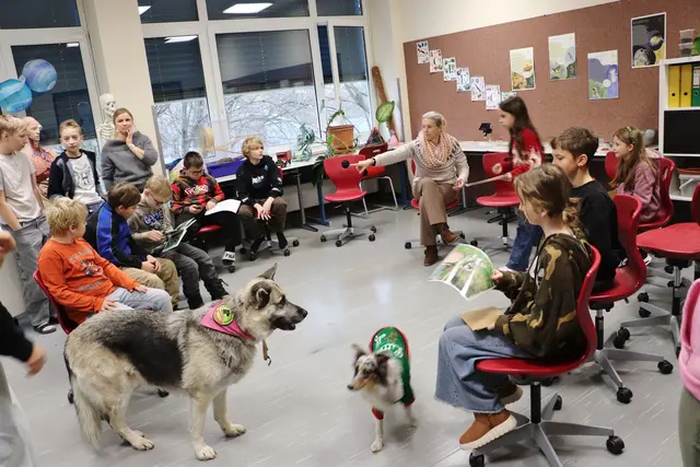 Die beiden Schulhunde der MS Gratkorn nehmen Stress aus dem Schulalltag und lehren die Kinder, Verantwortung zu übernehmen.  | Foto: Edith Ertl