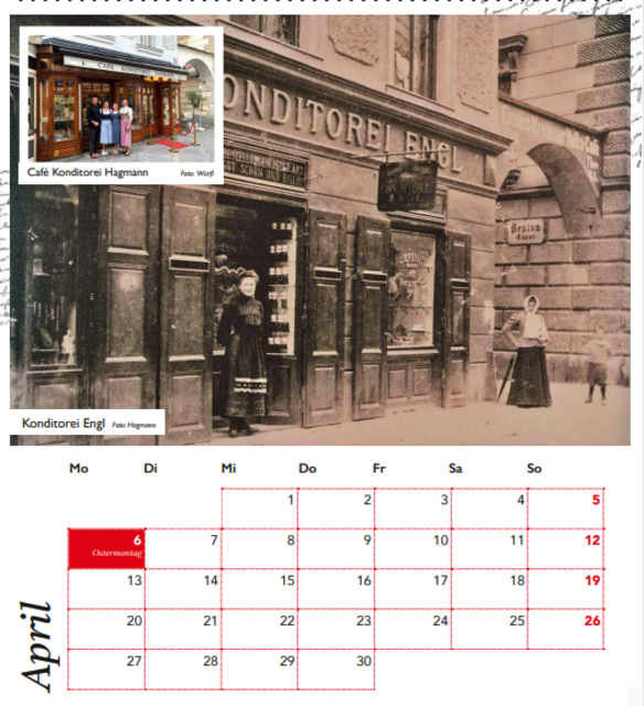Hast du gewusst, dass die Konditorei Hagmann einst "Engl" hieß? Der Kalender bietet noch mehr Aha-Erlebnisse. | Foto: MeinBezirk