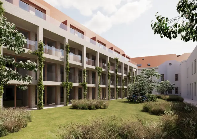 Visualisierung: Der Innenhof soll noch mehr begrünt werden. | Foto: Kremser Bank