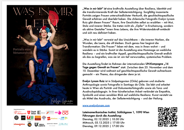 Ausstellungsflyer von Evelyn Lynam Ruiz "Was in mir lebt" | Foto: Tatjana Christelbauer