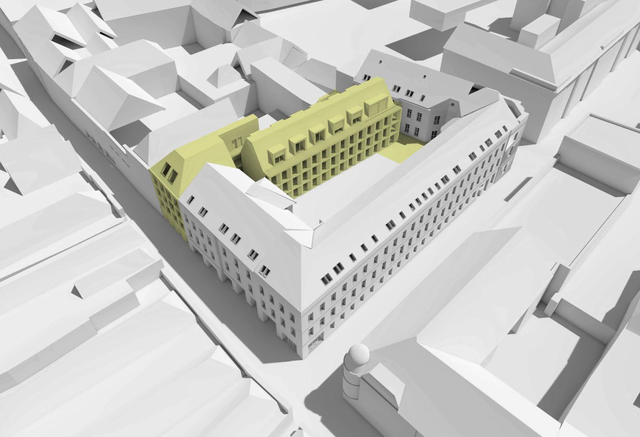 Visualisierung: Die Baukörper des Projekts Sparkassegasse 1, Krems. | Foto: Kremser Bank