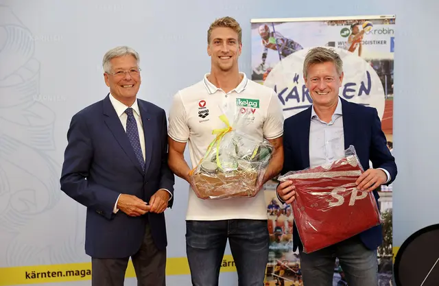 LH Peter Kaiser, Heiko Gigler, Arno Arthofer. | Foto: LPD Kärnten/Kuess (ARCHIV 2024)