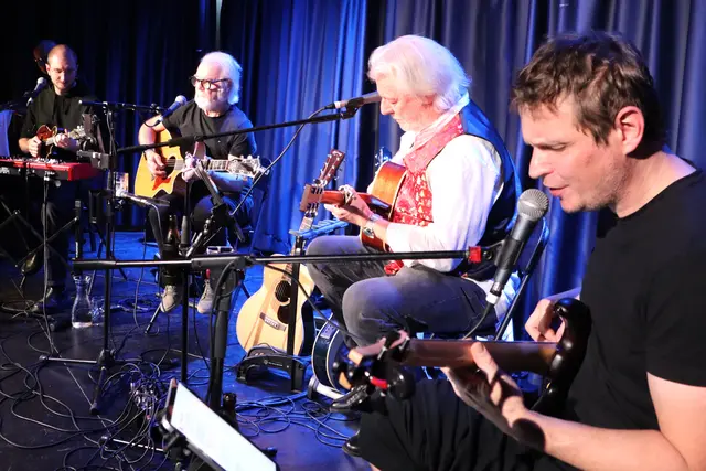 Auf diesem Bild agieren die Musiker mit ihren Gitarren, es kamen aber auch Geige, Keyboard und Rhythmusgerät zum Einsatz | Foto: Gerhard Langmann
