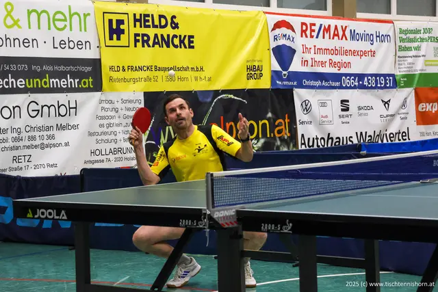 Reinhard Pleßl in Action. | Foto: Tischtennis Horn