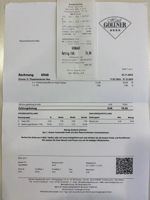 Im Hotel Gollner kann man regionales Frühstück genießen. | Foto: Konstantinov