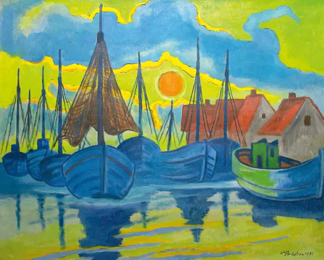 Im späten Frühling widmet das Lentos dem deutschen Expressionisten Max Pechstein eine Retrospektive. (Abend im Hafen von Leba, 1951) | Foto: Foto-Atelier LORENZ, Zschorlau