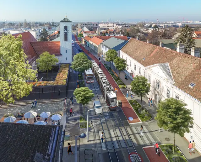 So könnte die Esslinger Hauptstraße gestaltet werden. | Foto: Vienna Blooming